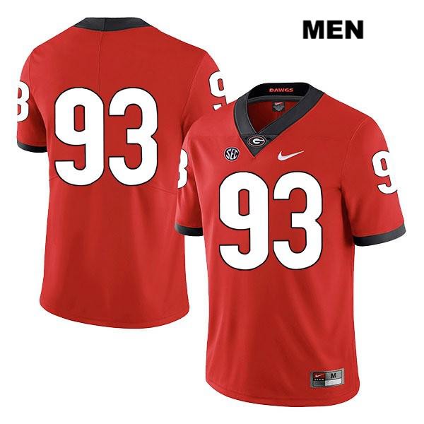 Georgia Bulldogs Men's Bill Rubright #93 NCAA No Name Legend Authentic Red Nike Stitched College Football Jersey CMW1456JC